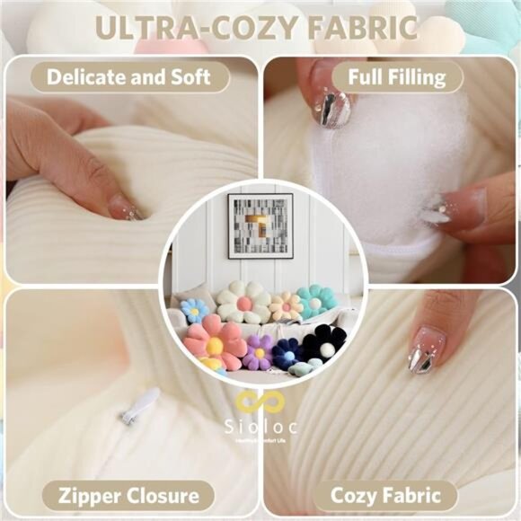 Sioloc Flower Shaped Throw Pillow Butt Cushion, Floor Pillow,Seating - Picture 6 of 7